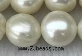 FWP133 15 inches 13mm potato white freshwater pearl strands