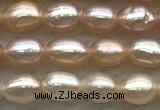 FWP155 14.5 inches 3.5mm rice light purple freshwater pearl strands