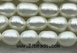 FWP161 14.5 inches 3.5mm - 4mm rice white freshwater pearl strands