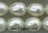 FWP181 15 inches 6mm - 7mm rice white freshwater pearl strands