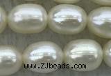 FWP182 15 inches 6mm - 7mm rice white freshwater pearl strands