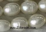 FWP185 15 inches 6mm - 7mm rice white freshwater pearl strands