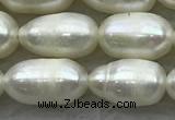 FWP187 15 inches 6mm - 7mm rice white freshwater pearl strands