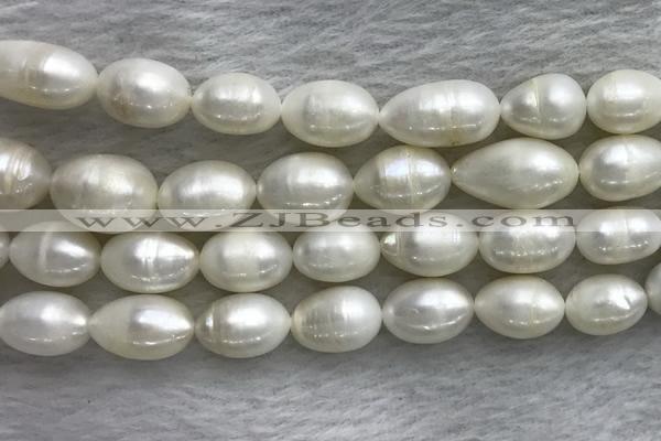 FWP205 15 inches 10mm - 11mm rice white freshwater pearl strands