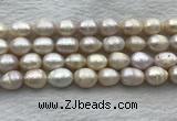 FWP206 15 inches 10mm - 11mm rice white freshwater pearl strands