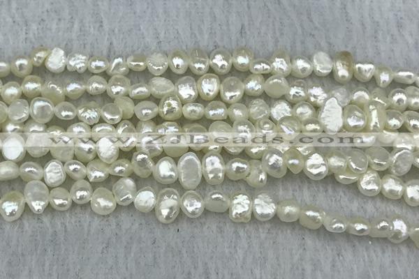 FWP230 14.5 inches 3mm - 4mm baroque white freshwater pearl strands