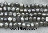 FWP246 15 inches 7mm - 8mm baroque grey freshwater pearl strands