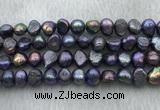 FWP247 15 inches 7mm - 8mm baroque black freshwater pearl strands