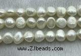 FWP260 15 inches 11mm - 12mm baroque white freshwater pearl strands