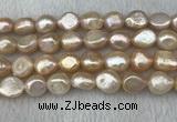 FWP300 15 inches 11mm - 12mm baroque pink freshwater pearl strands