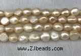 FWP305 15 inches 11mm - 12mm baroque pink freshwater pearl strands