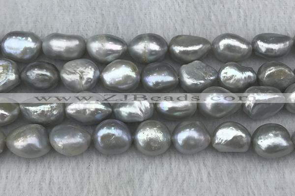 FWP307 15 inches 11mm - 12mm baroque grey freshwater pearl strands