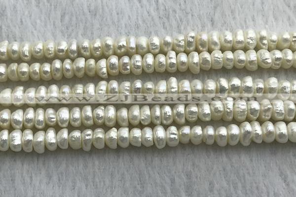 FWP320 14.5 inches 5.2mm button white freshwater pearl strands