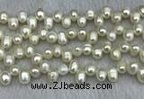 FWP340 Top-drilled 7mm - 8mm potato white freshwater pearl strands