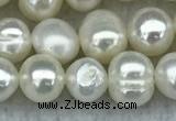 FWP35 14.5 inches 5mm - 6mm potato white freshwater pearl strands