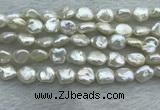 FWP352 15 inches 6mm - 7mm baroque white freshwater pearl strands