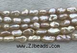 FWP355 8mm - 9mm baroque light purple freshwater pearl strands