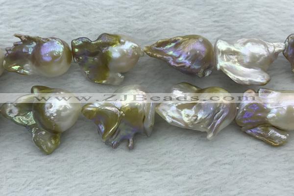 FWP370 15 inches 18mm - 22mm baroque freshwater nucleated pearl beads