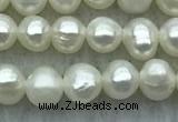 FWP38 14.5 inches 3mm - 4mm potato white freshwater pearl strands