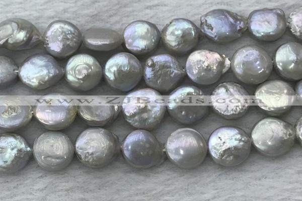 FWP390 15 inches 11mm - 12mm coin freshwater pearl beads