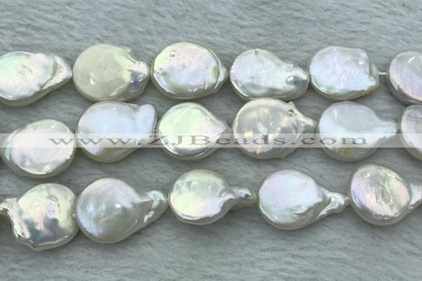 FWP394 15 inches 14mm - 16mm coin freshwater pearl beads