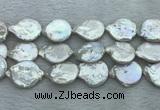 FWP396 15 inches 11mm - 13mm coin freshwater pearl beads