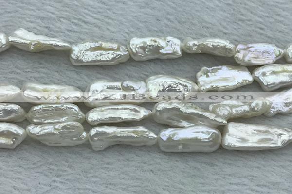 FWP410 15 inches 10*20mm - 11*25mm biwa freshwater pearl beads