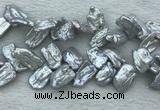 FWP415 Top-drilled 12*16mm - 13*18mm biwa freshwater pearl beads