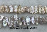 FWP417 15 inches 8*18mm - 10*25mm biwa freshwater pearl beads