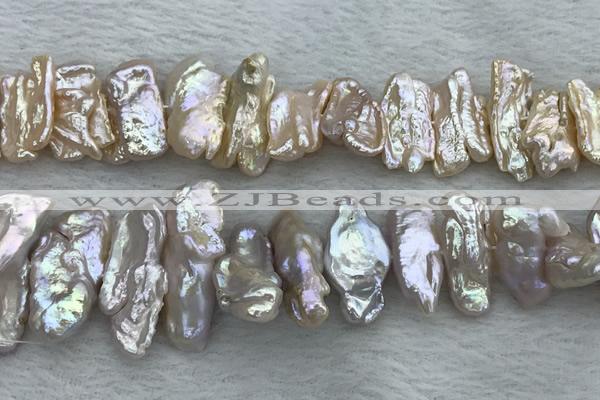 FWP417 15 inches 8*18mm - 10*25mm biwa freshwater pearl beads