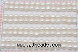 FWP456 half-drilled 6-6.5mm bread freshwater pearl beads