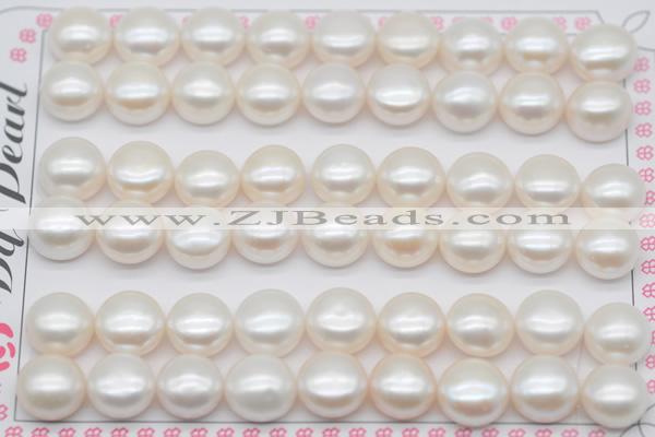 FWP464 half-drilled 10-10.5mm bread freshwater pearl beads