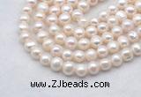 FWP483 14.5 inches 8mm - 9mm potato white freshwater pearl strands