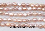 FWP498 14 inches 8mm - 9mm baroque lavender freshwater pearl strands