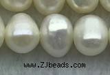 FWP59 15 inches 6mm - 7mm potato white freshwater pearl strands