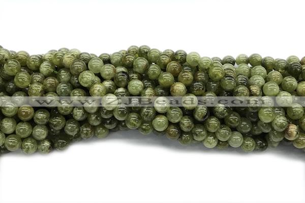 GARN05 15 inches 7mm round green garnet gemstone beads