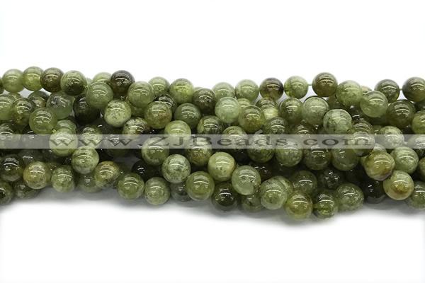 GARN06 15 inches 8mm round green garnet gemstone beads