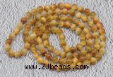 GMN100 Hand-knotted 6mm golden tiger eye 108 beads mala necklaces