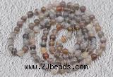 GMN108 Hand-knotted 6mm Botswana agate 108 beads mala necklaces