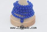 GMN1110 Hand-knotted 8mm candy jade 108 beads mala necklace with charm
