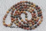 GMN112 Hand-knotted 6mm picasso jasper 108 beads mala necklaces