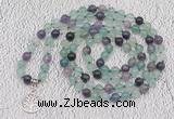 GMN1120 Hand-knotted 8mm, 10mm fluorite 108 beads mala necklaces with charm