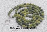 GMN1122 Hand-knotted 8mm, 10mm Canadian jade 108 beads mala necklaces with charm