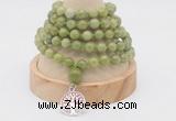 GMN1123 Hand-knotted 8mm, 10mm China jade 108 beads mala necklaces with charm