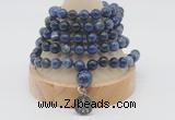GMN1143 Hand-knotted 8mm, 10mm sodalite 108 beads mala necklaces with charm