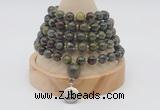 GMN1165 Hand-knotted 8mm, 10mm dragon blood jasper 108 beads mala necklaces with charm