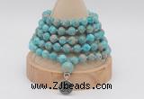 GMN1167 Hand-knotted 8mm, 10mm sea sediment jasper 108 beads mala necklaces with charm