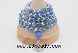 GMN1175 Hand-knotted 8mm, 10mm tibetan agate 108 beads mala necklaces with charm
