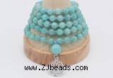 GMN1250 Hand-knotted 8mm, 10mm amazonite 108 beads mala necklaces with charm