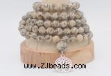 GMN1264 Hand-knotted 8mm, 10mm feldspar 108 beads mala necklaces with charm